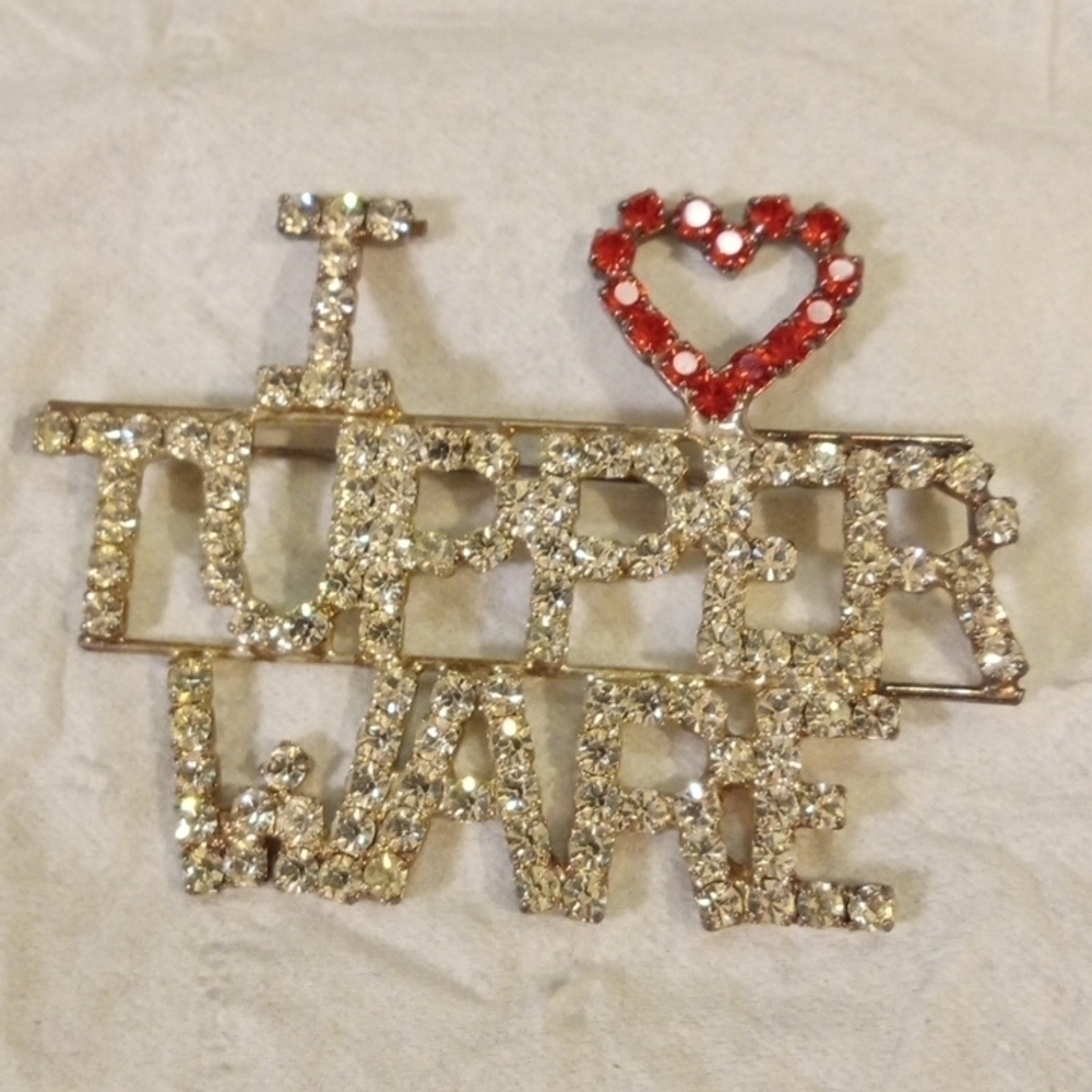 Vintage Tupperware Rhinestone Brouch - Picture 2 of 3